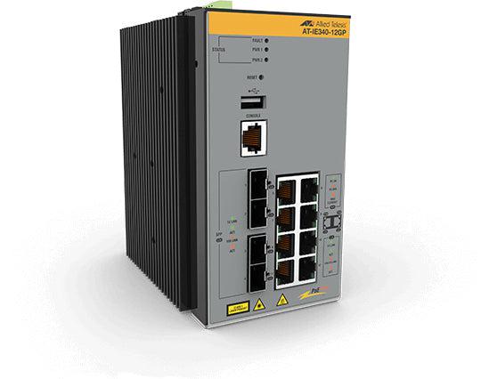 Industrial Ethernet PoE+ Switch - Layer 3 Managed Gigabit Network Switch | Allied Telesis AT-IE340-12GP-80