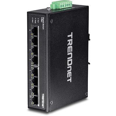 Industrial Ethernet Switch - 8-Port Gigabit DIN-Rail Hardened | TrendNet TI-G80