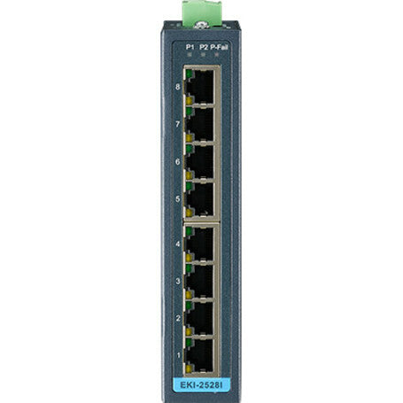 Industrial Ethernet Switch 8-Port Unmanaged - Wide Temperature Range | TecISoft EKI-2528I-BE