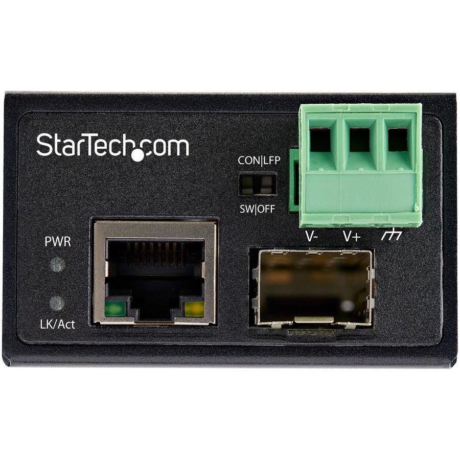 Industrial Fiber to Ethernet Media Converter - 100Mbps SFP to RJ45 | StarTech.com IMC100MSFP