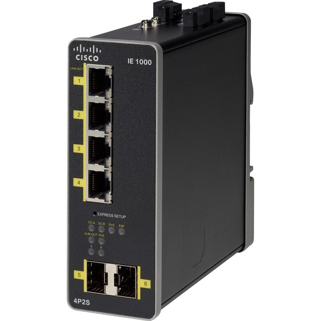 Industrial Managed Switch - Cisco IE-1000-4P2S-LM-RF 6 Port PoE DIN Rail | TecISoft