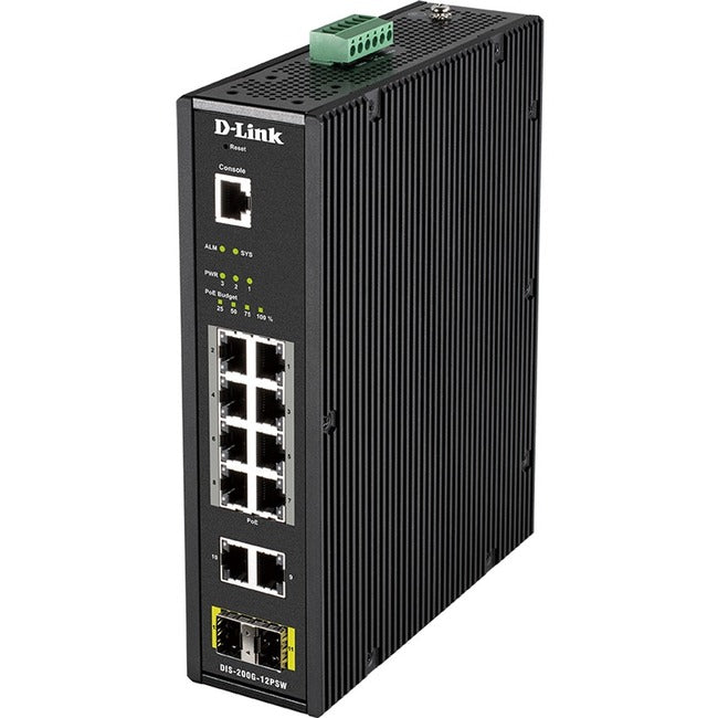 Industrial Smart Managed Switch - D-Link DIS-200G-12PSW PoE Ruggedized Network | TecISoft