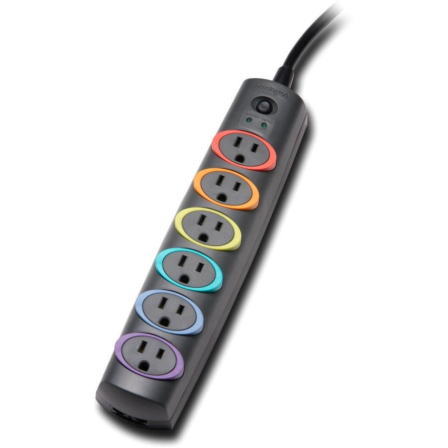 Kensington K62146Na Surge Protector Multicolour 6 Ac Outlet(S) 1.8 M