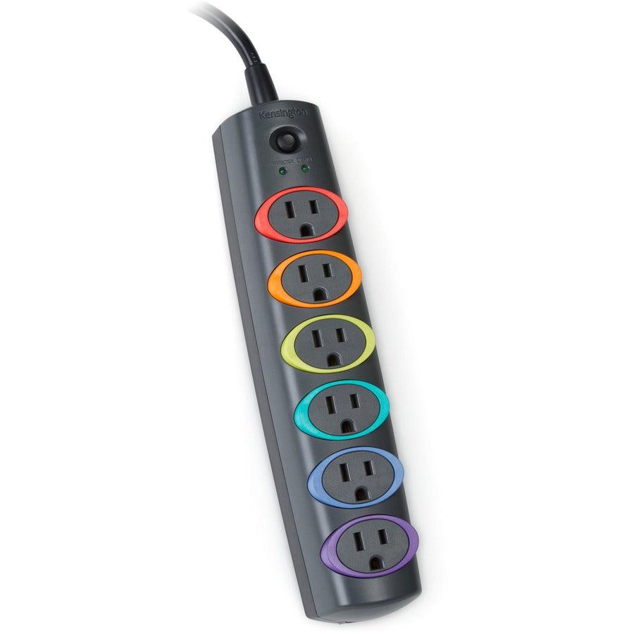 Kensington K62147Na Surge Protector Black, Multicolour 6 Ac Outlet(S) 2.1 M