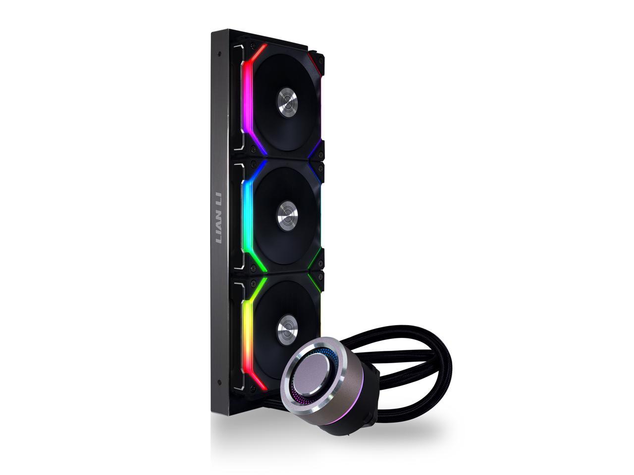 Lian Li Galahad Aio 360 Rgb Uni Fan Sl120 Edition Black , Dual 120Mm Addressable Rgb Fans Aio Cpu Liquid Cooler-Ga-360Slb