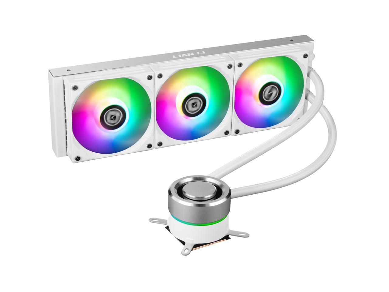 Lian Li Galahad Aio 360 Rgb White, Triple 120Mm Addressable Rgb Fans Aio Cpu Liquid Cooler