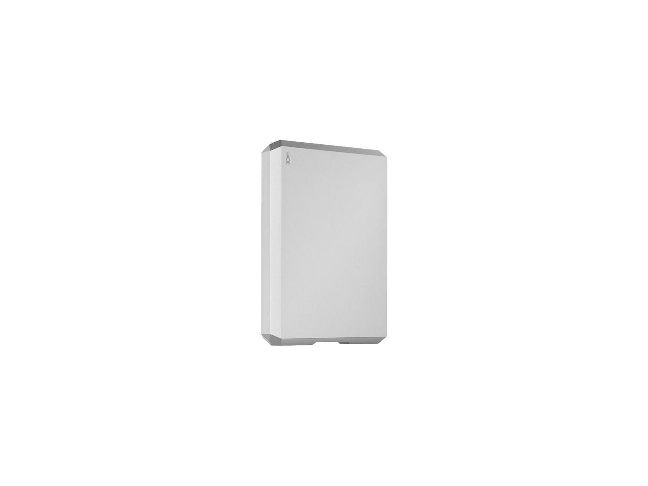 Lacie Mobile Drive 4Tb External Hard Drive Portable Hdd - Moon Silver Usb-C Usb 3.0, For Mac And Pc Desktop, 1 Month Adobe Cc (Sthg4000400)