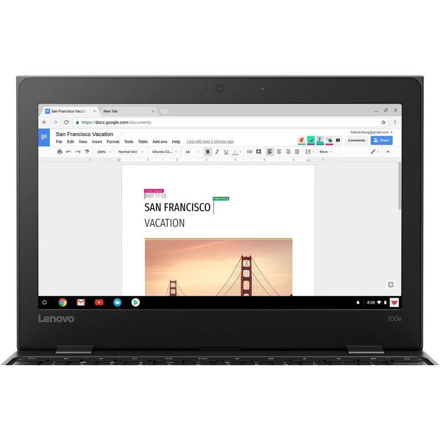 Lenovo 100E Notebook 29.5 Cm (11.6") Hd Intel® Celeron® N 4 Gb Lpddr4-Sdram 64 Gb Emmc Wi-Fi 5 (802.11Ac) Windows 10 Pro Black