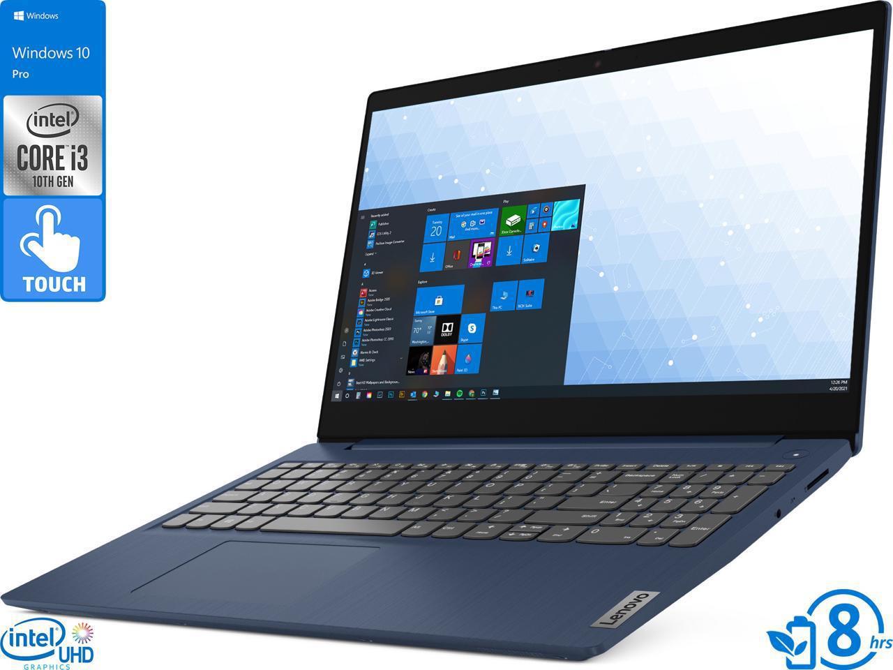 Lenovo Ideapad 3 Notebook, 15.6" Hd Touch Display, Intel Core I3-10110U Upto 4.1Ghz, 8Gb Ram,