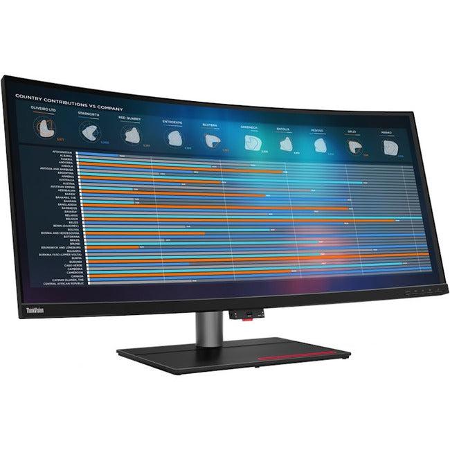 Lenovo ThinkVision P40w-20 40 Class Webcam WUHD Curved Screen LCD Monitor - 21:9 - Raven Black" 62DDGAR6US