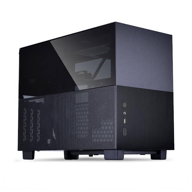 Lian Li Q58 Black Color Spcc/ Aluminum/ Tempered Glass Mini Tower Computer Case, Pcie 4.0 Riser Card Cable Included - Q58X4