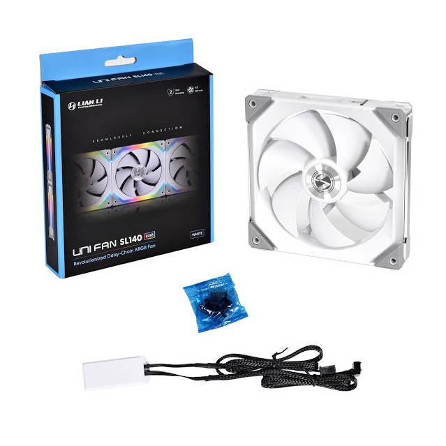 Lian Li Uni Fan Sl140 Single Pack White Without Controller (Argb 140Mm Led Pwm Daisy-Chain)