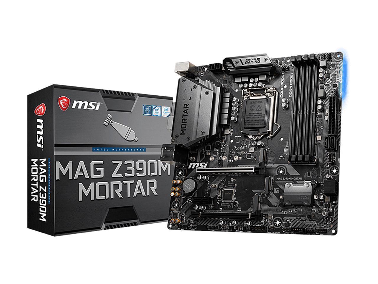Msi Mag Z390M Mortar Lga 1151 (300 Series) Intel Z390 Hdmi Sata 6Gb/S Usb 3.1 Micro Atx Intel Motherboard