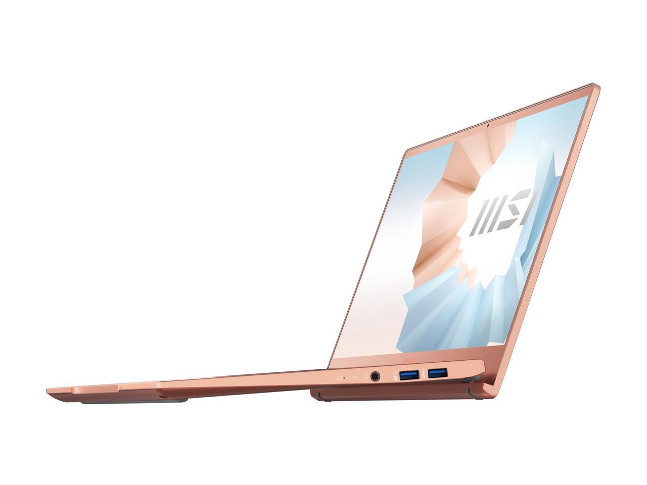 Msi Modern 14 B11Mo-609 14 Inch Intel Core I3-1115G4 1.3-4.1Ghz/ 8Gb Ddr4/ 512Gb Nvme Ssd/ Intel Iris Xe/ Usb3.2/ Windows 10 Laptop (Beige Mousse)