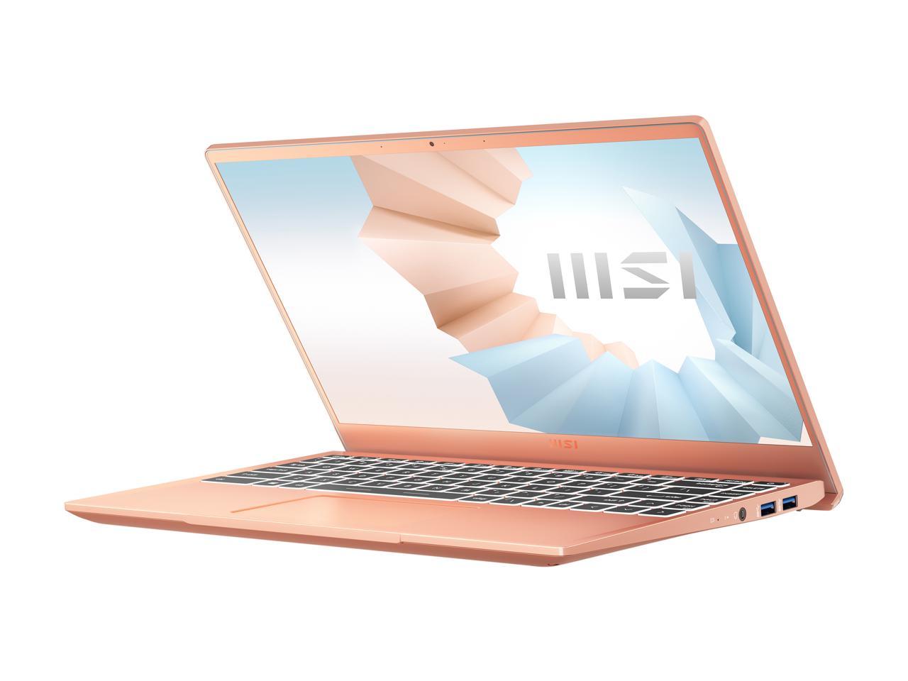 Msi Modern 14 B11Mo-609 14 Inch Intel Core I3-1115G4 1.3-4.1Ghz/ 8Gb Ddr4/ 512Gb Nvme Ssd/ Intel Iris Xe/ Usb3.2/ Windows 10 Laptop (Beige Mousse)