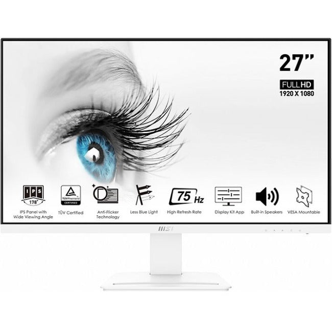 Msi Pro Mp273W 23.8" Full Hd Led Lcd Monitor - 16:9 - White