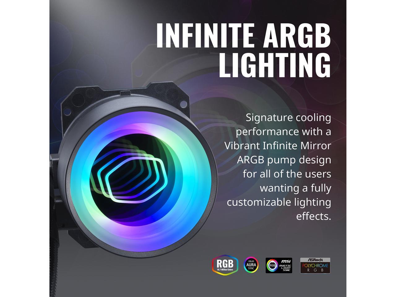 Masterliquid Ml360 Mirror Argb Close-Loop Aio Cpu Liquid Cooler, Mirror Argb Pump, 360 Radiator,