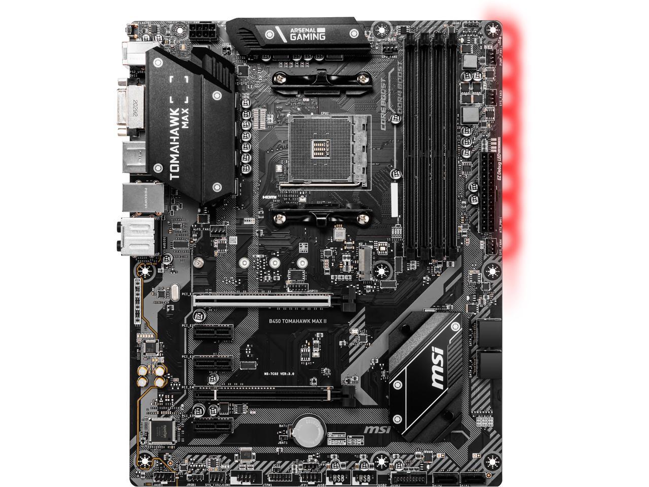 Msi B450 Tomahawk Max Ii Am4 Amd B450 Sata 6Gb/S Atx Amd Motherboard
