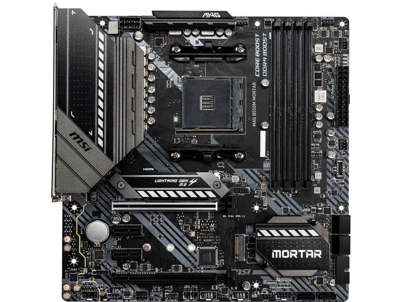 Msi Mag B550M Mortar Am4 Amd B550 Sata 6Gb/S Micro Atx Amd Motherboard