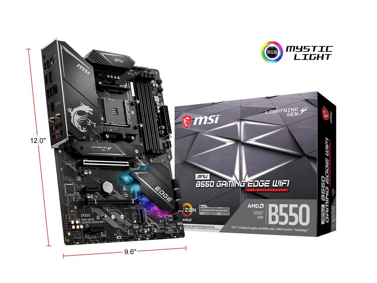 Msi Mpg B550 Gaming Edge Wifi Am4 Amd B550 Sata 6Gb/S Atx Amd Motherboard
