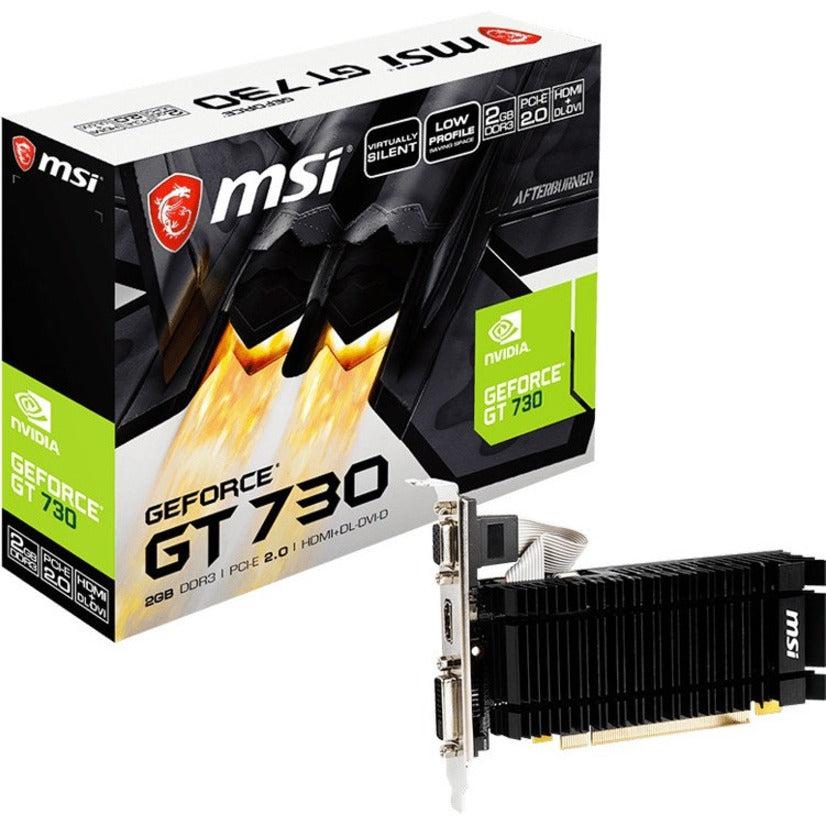 Msi Nvidia Geforce Gt 730 N730K-2Gd3H/Lpv1 2Gb Gddr3 Dl-Dvi-D/Hdmi/D-Sub Low Profile Video Card