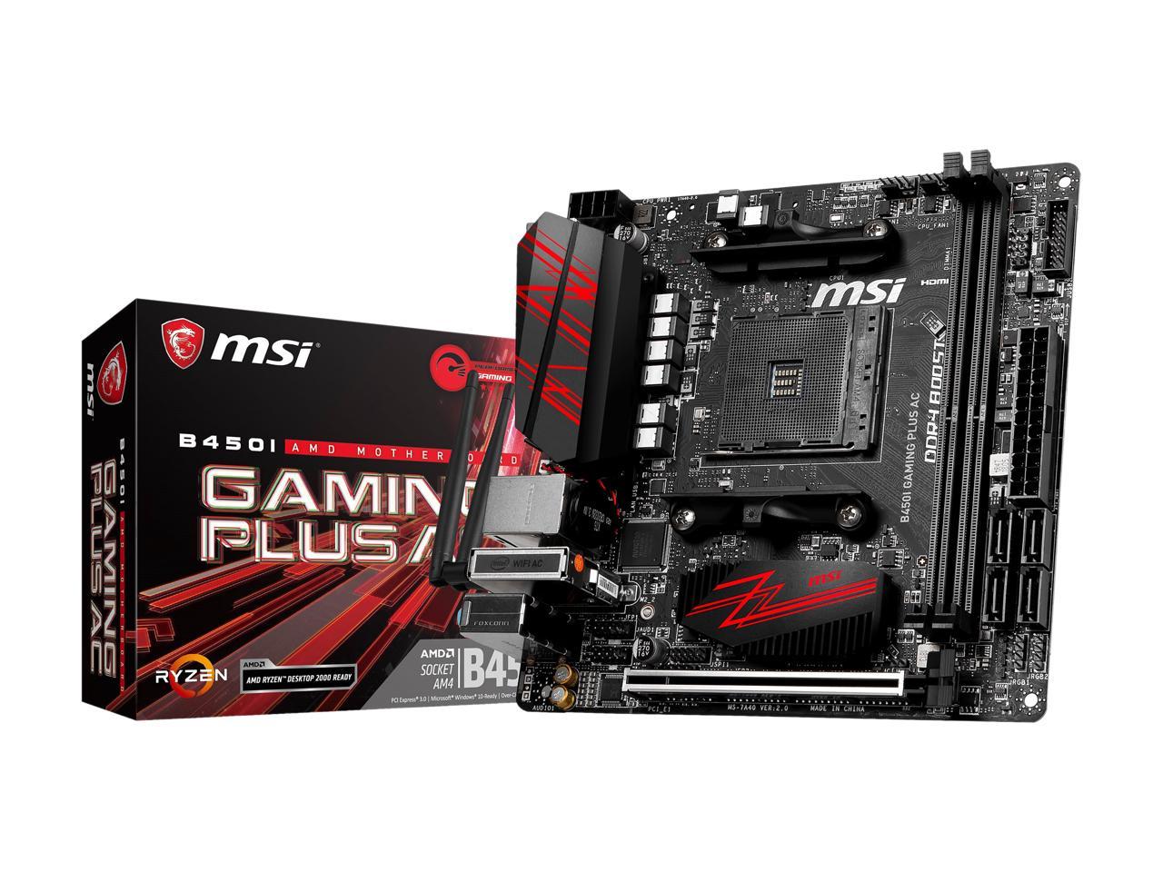 Msi Performance Gaming B450I Gaming Plus Ac Am4 Amd B450 Sata 6Gb/S Mini Itx Amd Motherboard