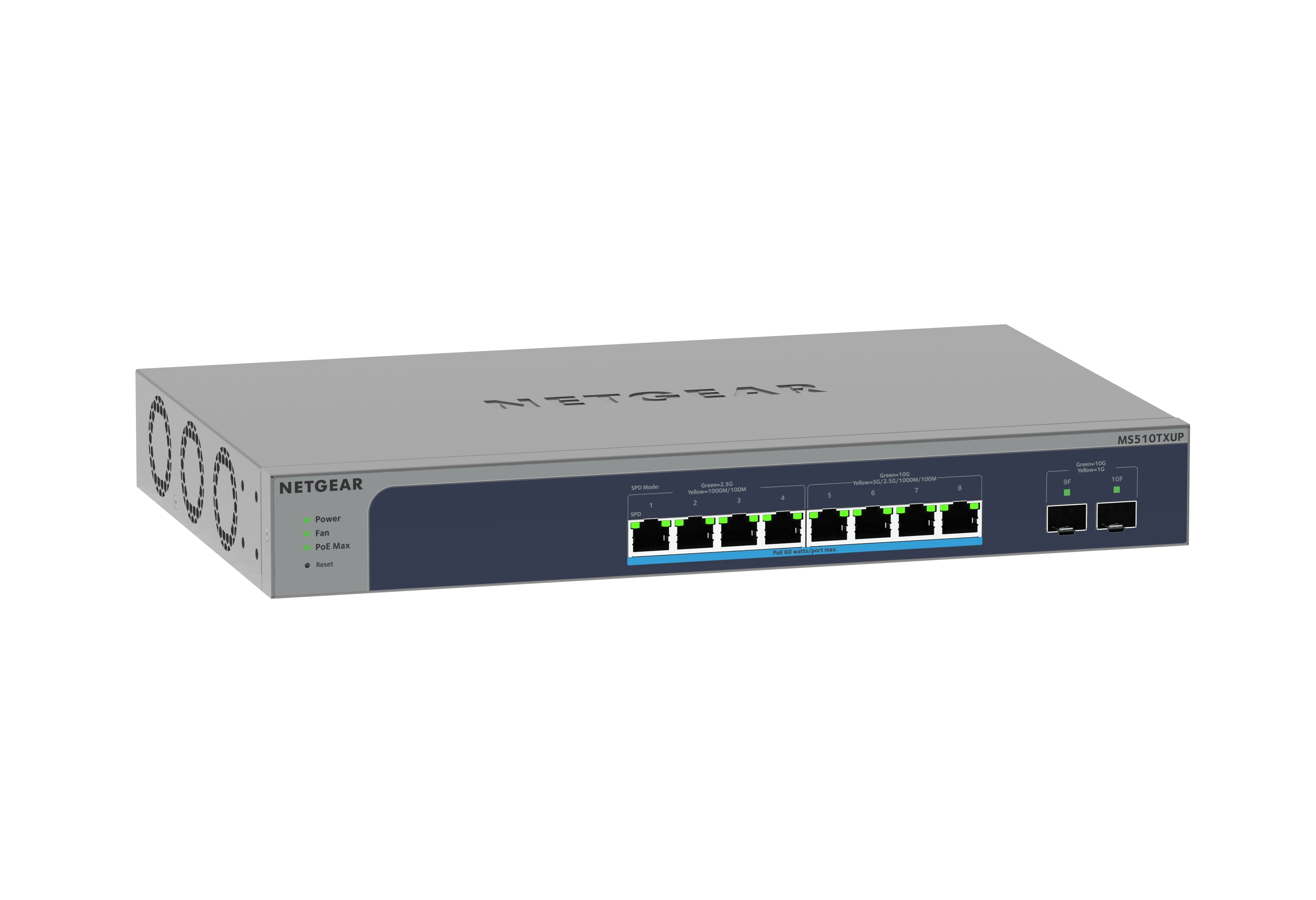 Multi-Gigabit Ethernet Switch - 8-Port Ultra60 PoE++ Smart Switch with SFP+ | NETGEAR MS510TXUP-100NAS