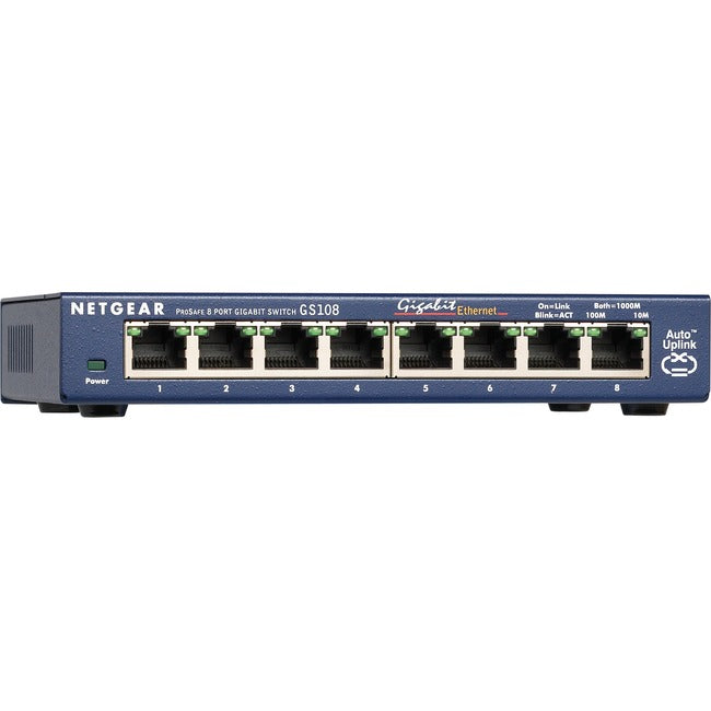 NETGEAR GS108 8-Port Gigabit Ethernet Switch - Desktop Network Solution | TecISoft GS108-400NAS