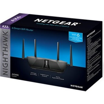 Netgear Nighthawk AX6 RAX50 Wi-Fi 6 IEEE 802.11ax Ethernet Wireless Router RAX50-100NAS
