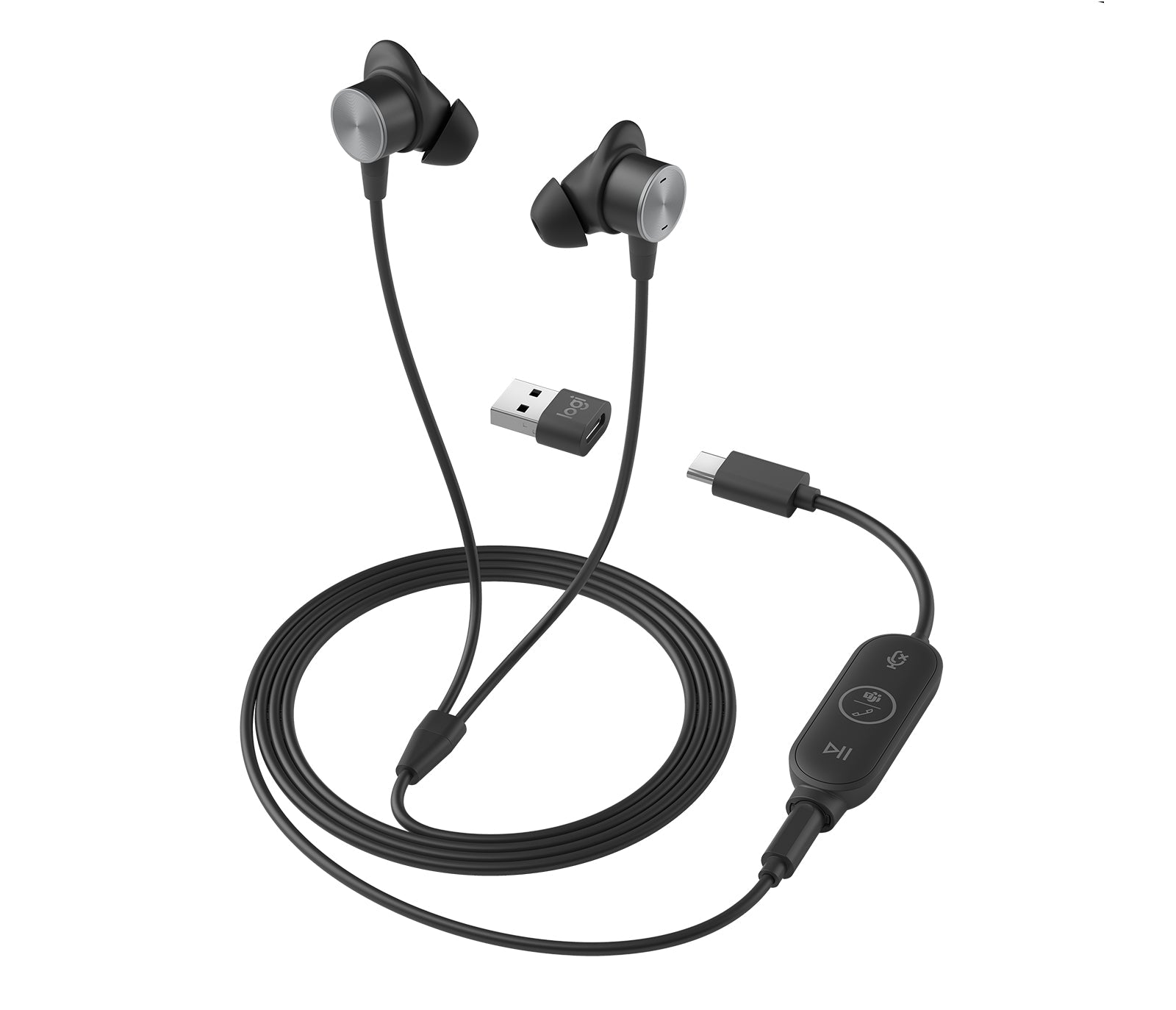 Noise-Canceling Mic Earbuds - Zone Wired Professional Audio | Logitech 981-001008