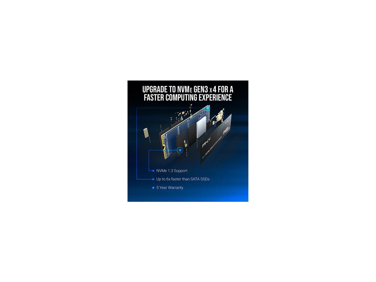 Pny Cs1030 M.2 2280 1Tb Pci-Express 3.0 X4, Nvme 1.3 3D Nand Internal Solid State Drive (Ssd) M280Cs1030-1Tb-Rb