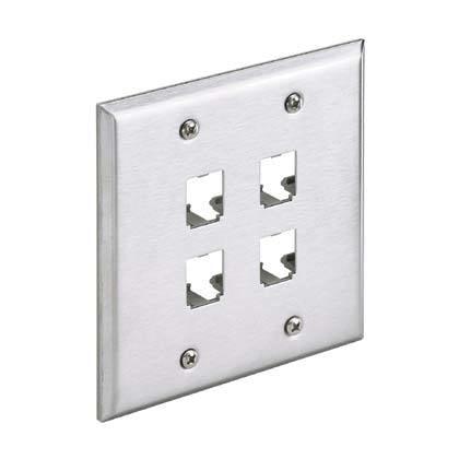 Panduit Cfp4S-2Gy Wall Plate/Switch Cover Stainless Steel