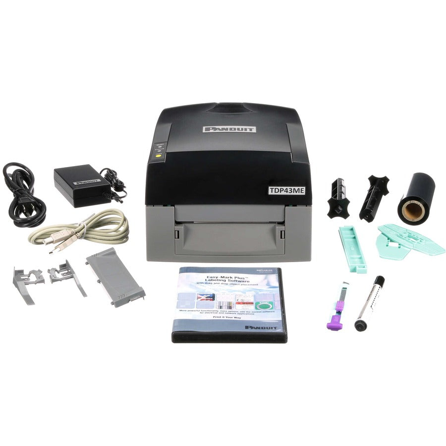 Panduit Easy-Mark Plus Desktop Thermal Transfer Printer - Monochrome - Label Print - Ethernet - USB - USB Host - Serial - Parallel - EU, UK, JP, Swiss - Black, Gray TDP43ME/E