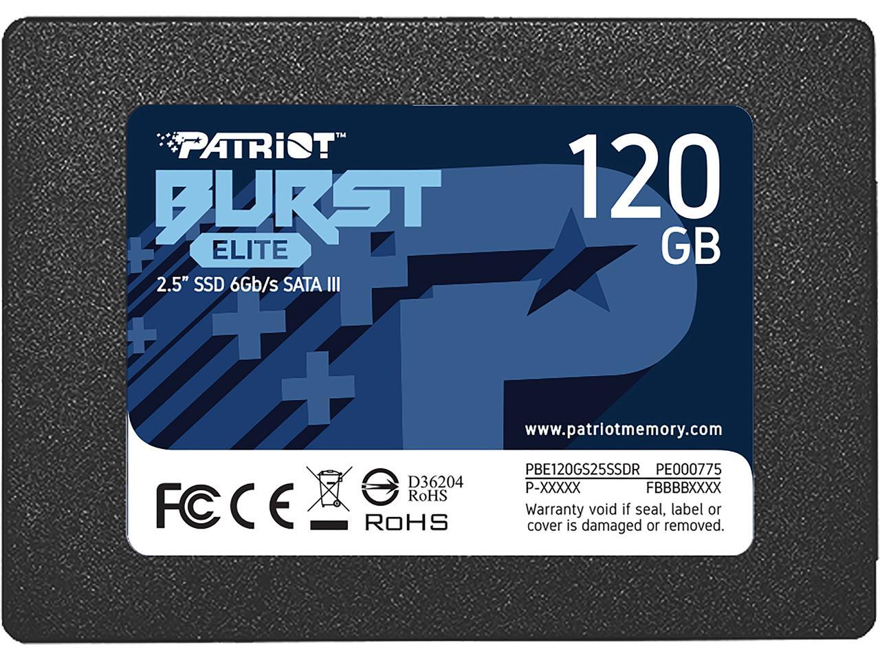 Patriot Burst Elite 2.5" 120Gb Sata Iii Internal Solid State Drive (Ssd) Pbe120Gs25Ssdr