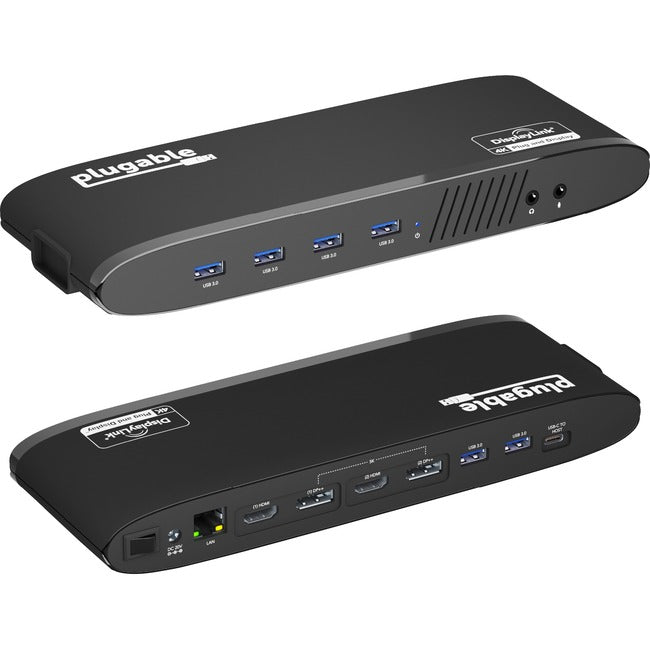 Plugable USB 3.0 Dual 4K Display Horizontal Docking Station with DisplayPort and HDMI for Windows and Mac UD-6950H
