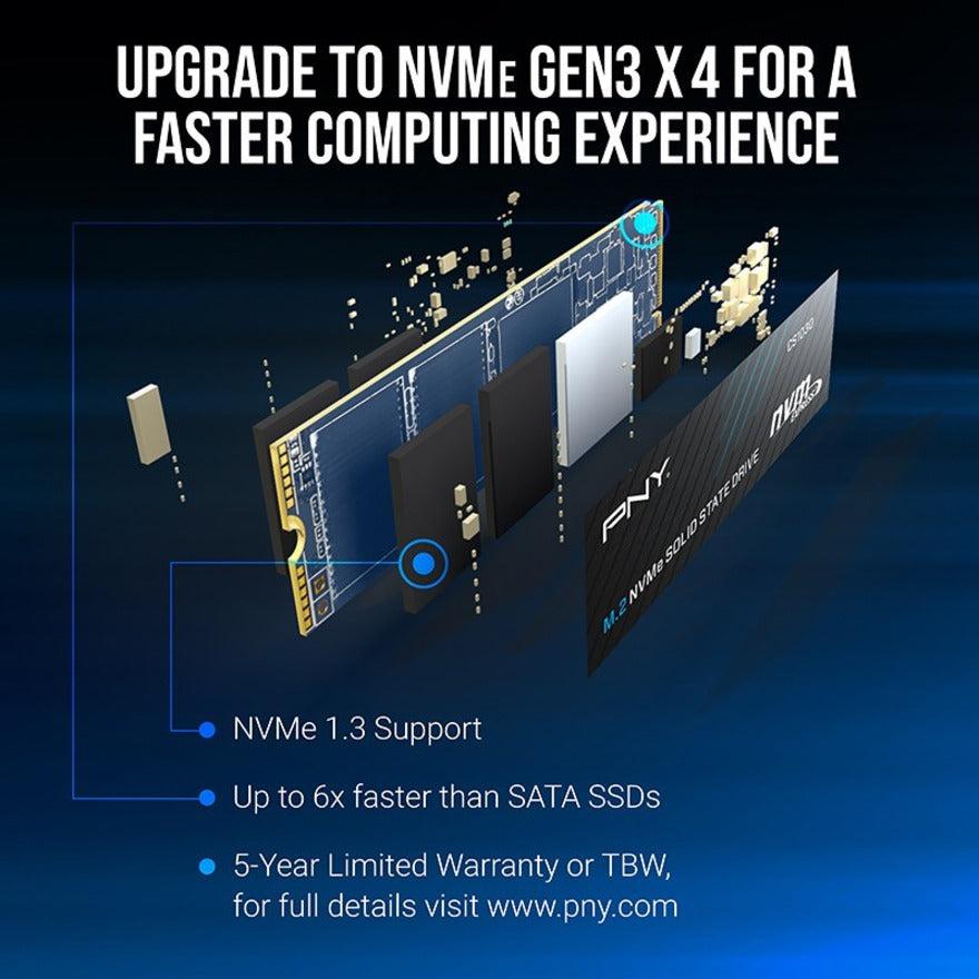 Pny Cs1030 M.2 2280 1Tb Pci-Express 3.0 X4, Nvme 1.3 3D Nand Internal Solid State Drive (Ssd) M280Cs1030-1Tb-Rb