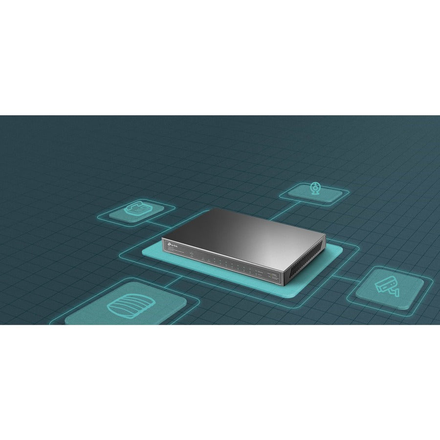 PoE+ Switch - 10 Port Gigabit Desktop Switch with Power over Ethernet | TeCiSoft TL-SG1210P