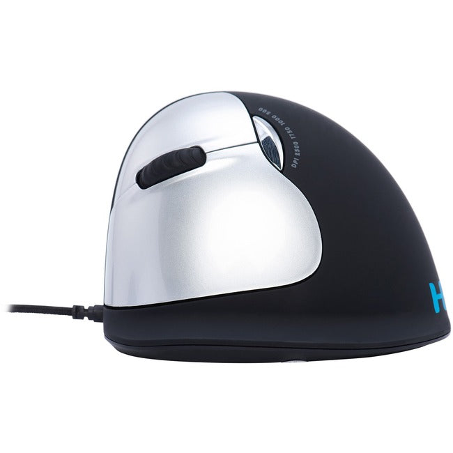 R-Go HE Break ergonomic mouse, vertical mouse with break software, prevents RSI, large (hand length ≥ 185mm), left handed, wired, black RGOBRHEMLL