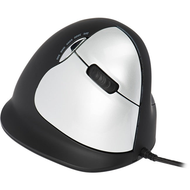 R-Go HE Break ergonomic mouse, vertical mouse with break software, prevents RSI, large (hand length ≥ 185mm), right handed, wired, black RGOBRHEMLR