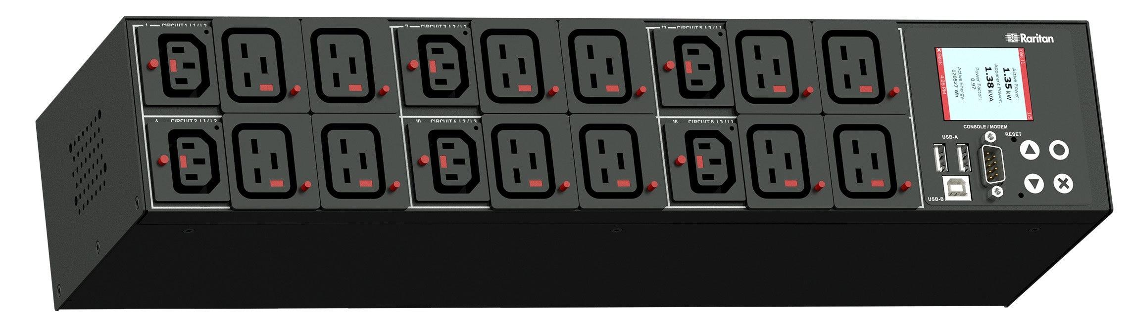Raritan PX3-1611R-E2 Monitored Rack PDU - 18-Outlet 3-Phase 208V 14.4kVA | Raritan