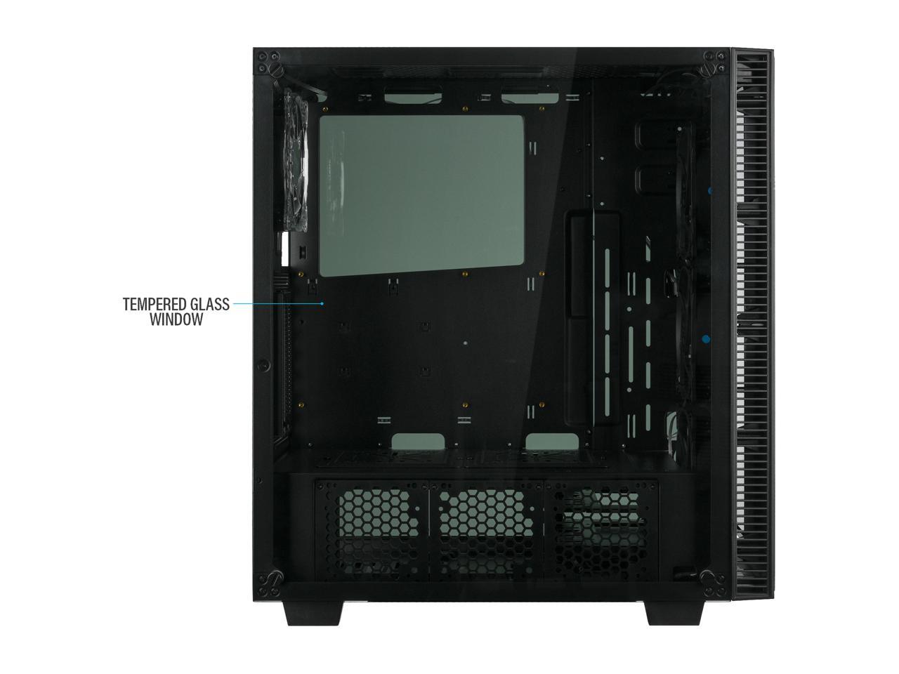 Rosewill Atx Mid Tower Gaming Pc Computer Case With Blue Led Fans - Cullinan Mx-Blue