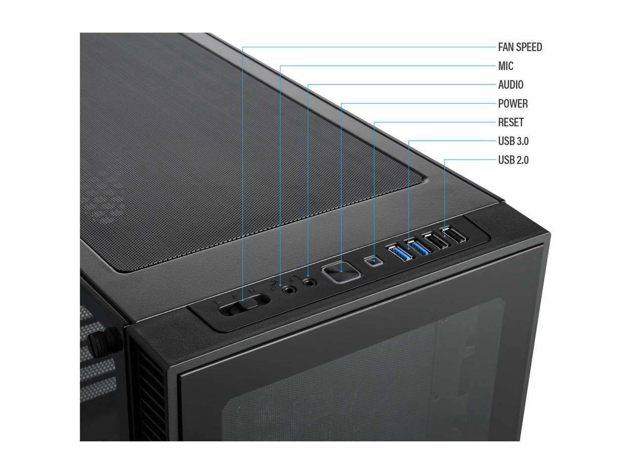 Rosewill Atx Mid Tower Gaming Pc Computer Case With Blue Led Fans - Cullinan Mx-Blue