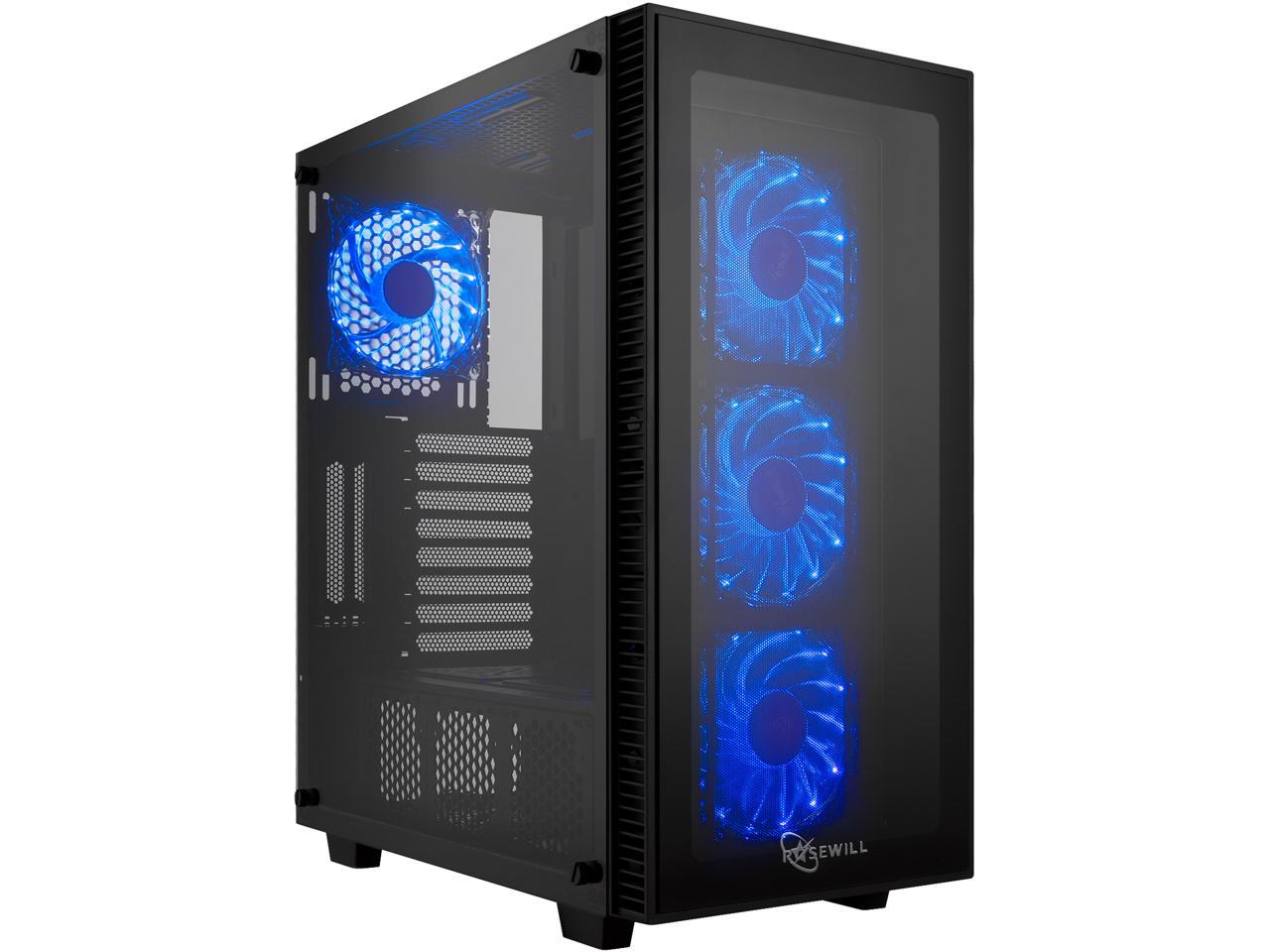 Rosewill Atx Mid Tower Gaming Pc Computer Case With Blue Led Fans - Cullinan Mx-Blue