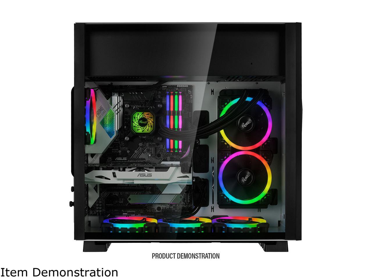 Rosewill Atx Mid Tower Gaming Pc Computer Case With Rgb Software Sync Dual Ring Rgb Led Fans