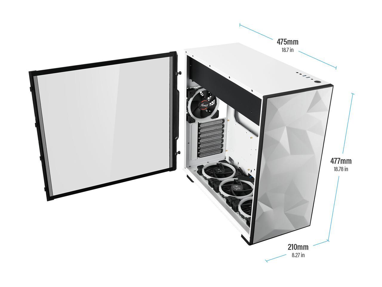 Rosewill Atx Mid Tower Gaming Pc Computer Case With Rgb Software Sync Dual Ring Rgb Led Fans