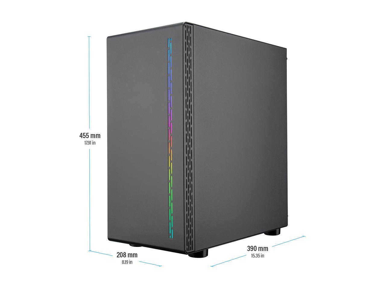 Rosewill Prism M Atx Mid Tower Gaming Pc Computer Case W/ Rgb Fan, 10 Backlit Modes