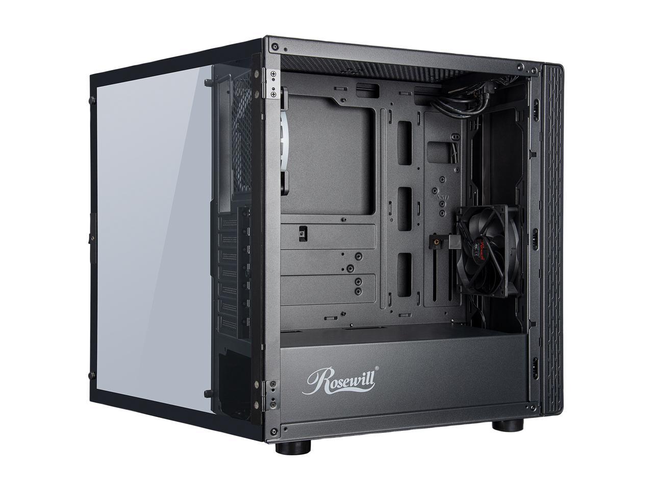 Rosewill Prism M Atx Mid Tower Gaming Pc Computer Case W/ Rgb Fan, 10 Backlit Modes