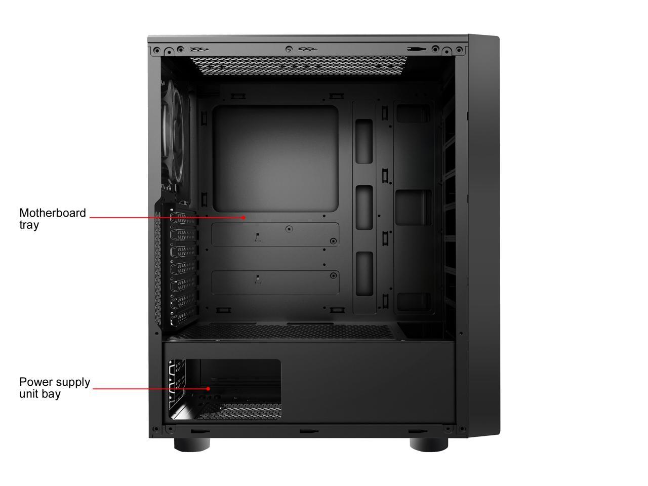 Sama Sama-Z3 Black Steel / Tempered Glass Atx Mid Tower Computer Case