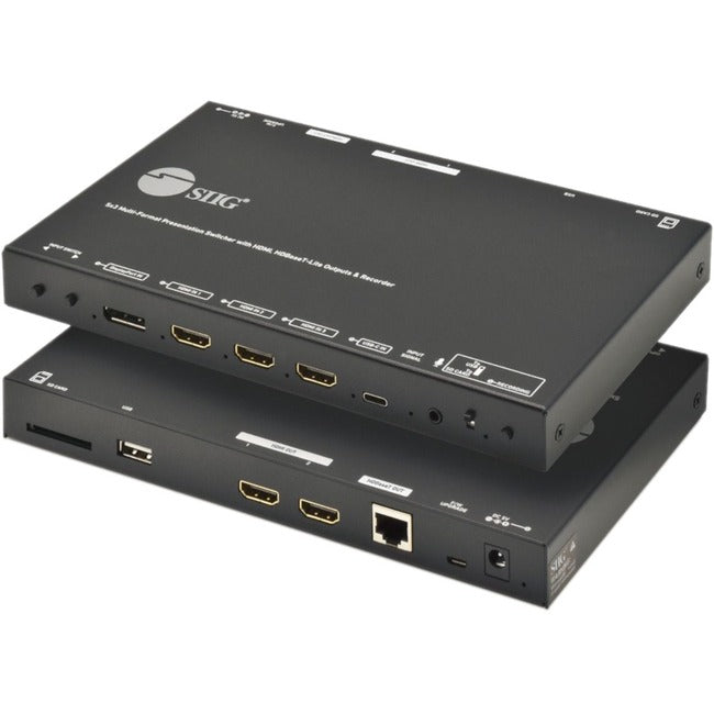 SIIG 5x3 Multi-Format 4K 60Hz Presentation Switcher & Recorder 230ft - TAA Compliant CE-H26S11-S1