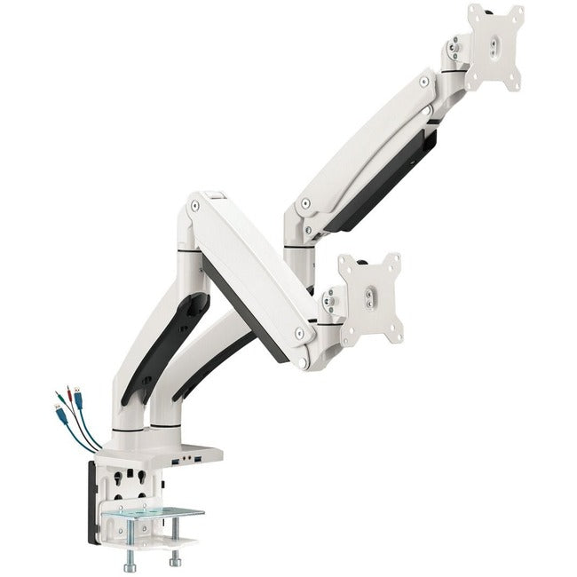 SIIG Dual Monitor Aluminum Heavy Duty Desk Mount with USB and Audio Ports CE-MT3211-S1